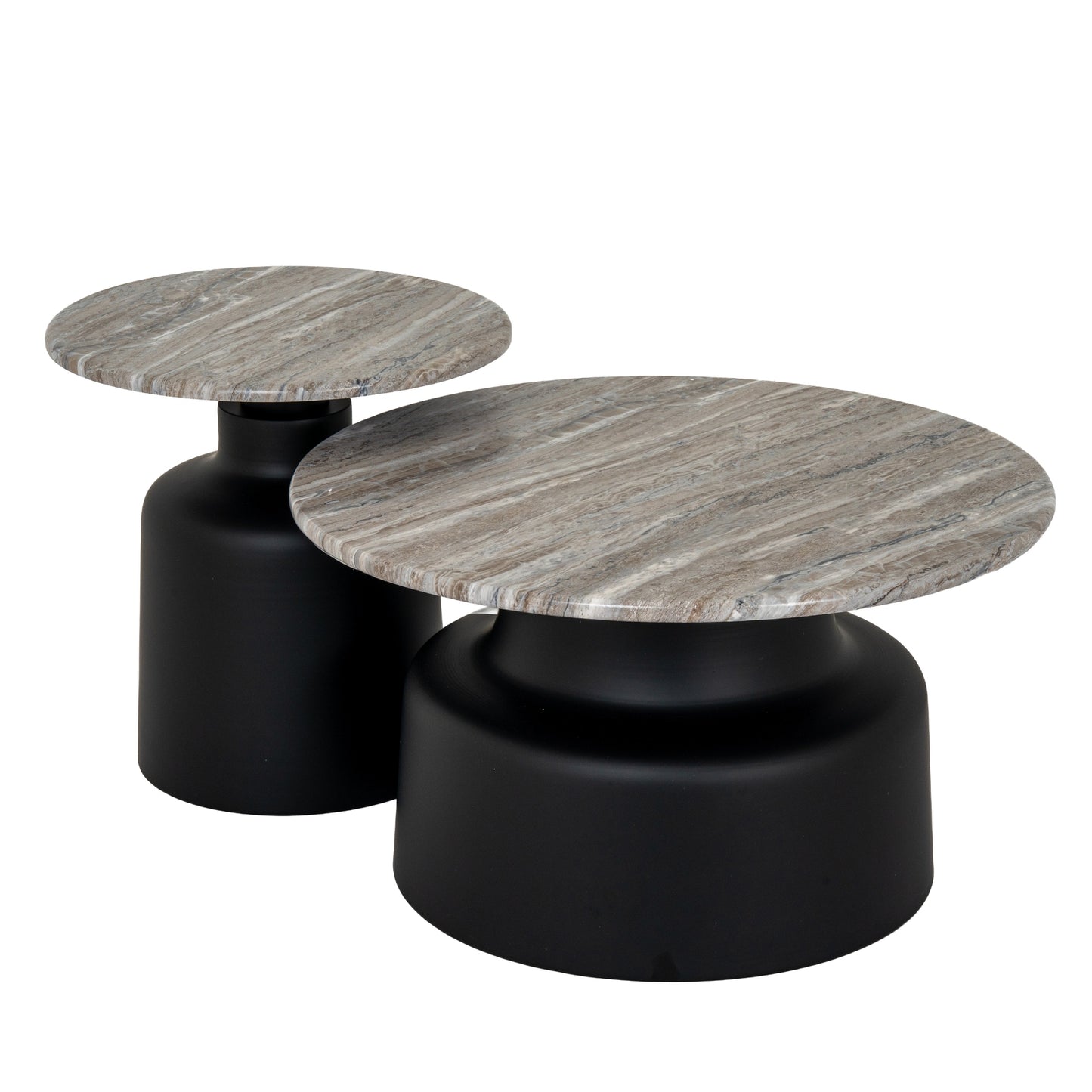 Hill Interiors Oura round coffee table from above showing the full circular wooden surface