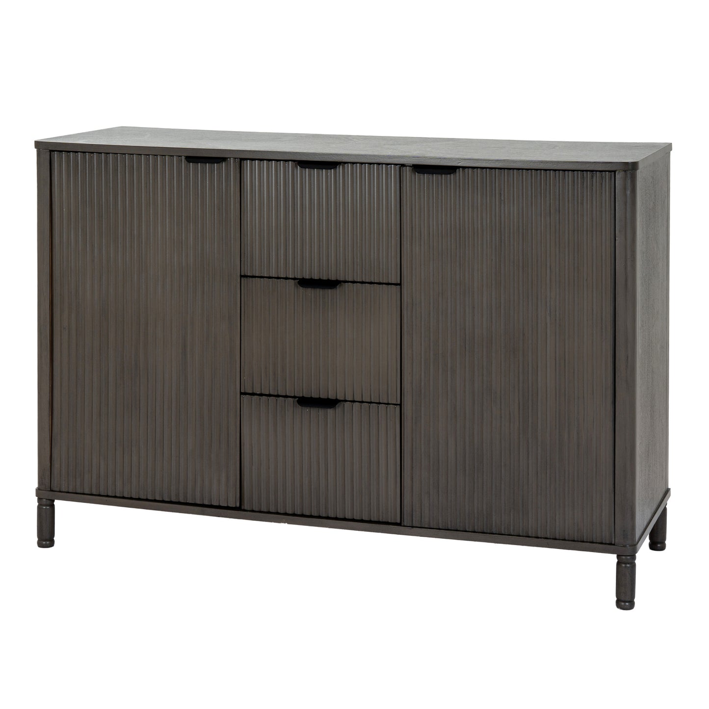 	Hill Interiors Reed Collection 3 drawer 2 door brown wooden cabinet