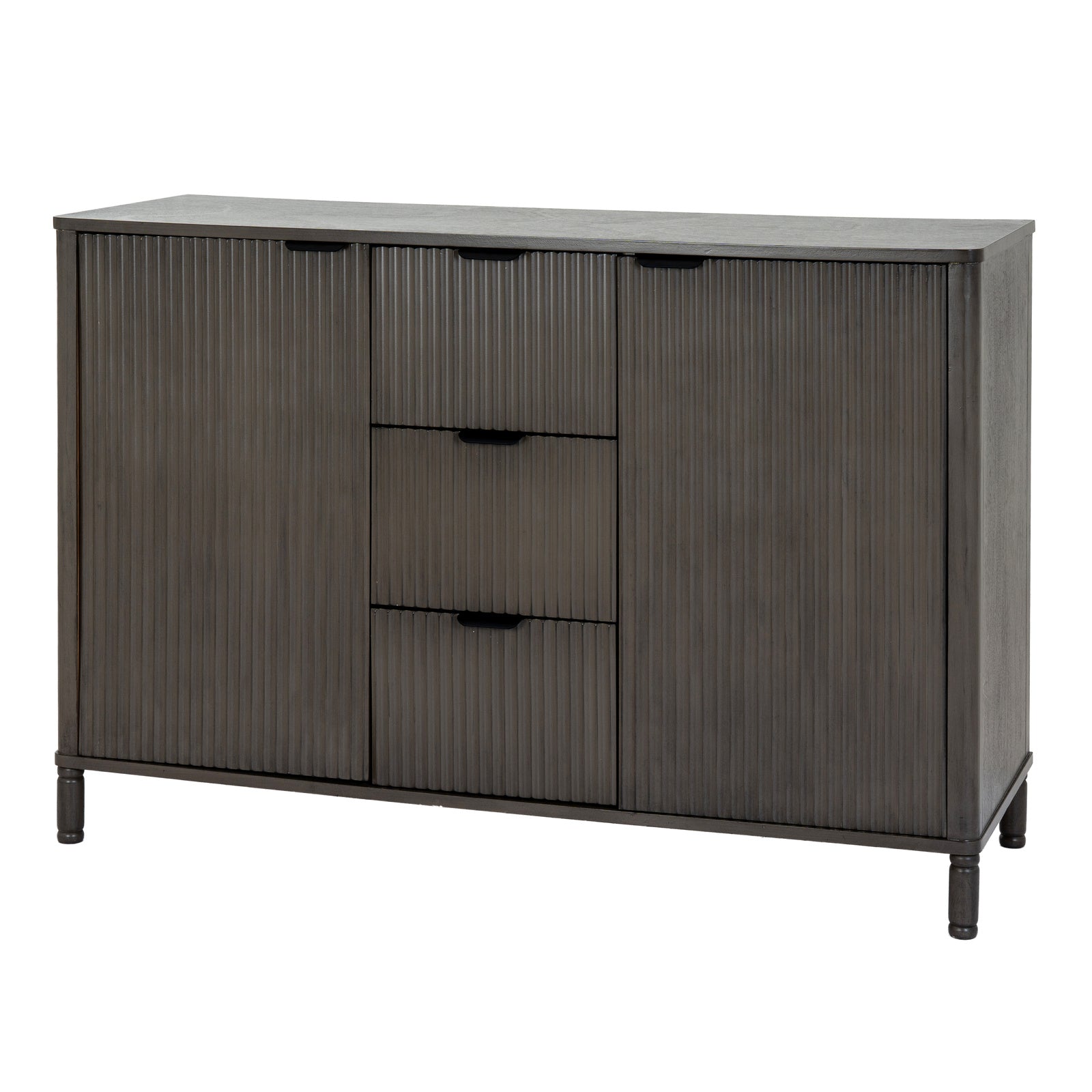 	Hill Interiors Reed Collection 3 drawer 2 door brown wooden cabinet