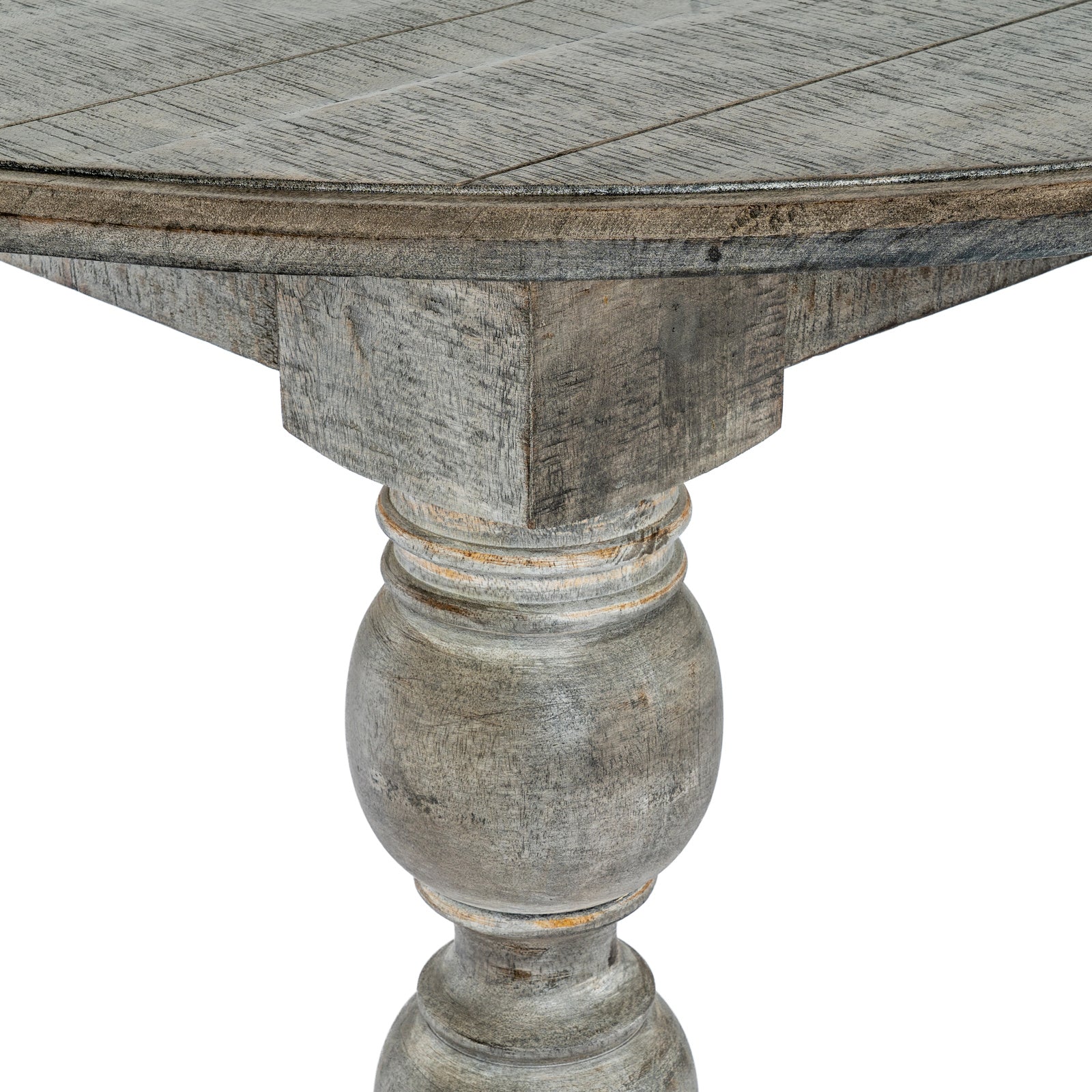 Hill Interiors Rutland Collection round dining table from above showing the full circular wooden surface

