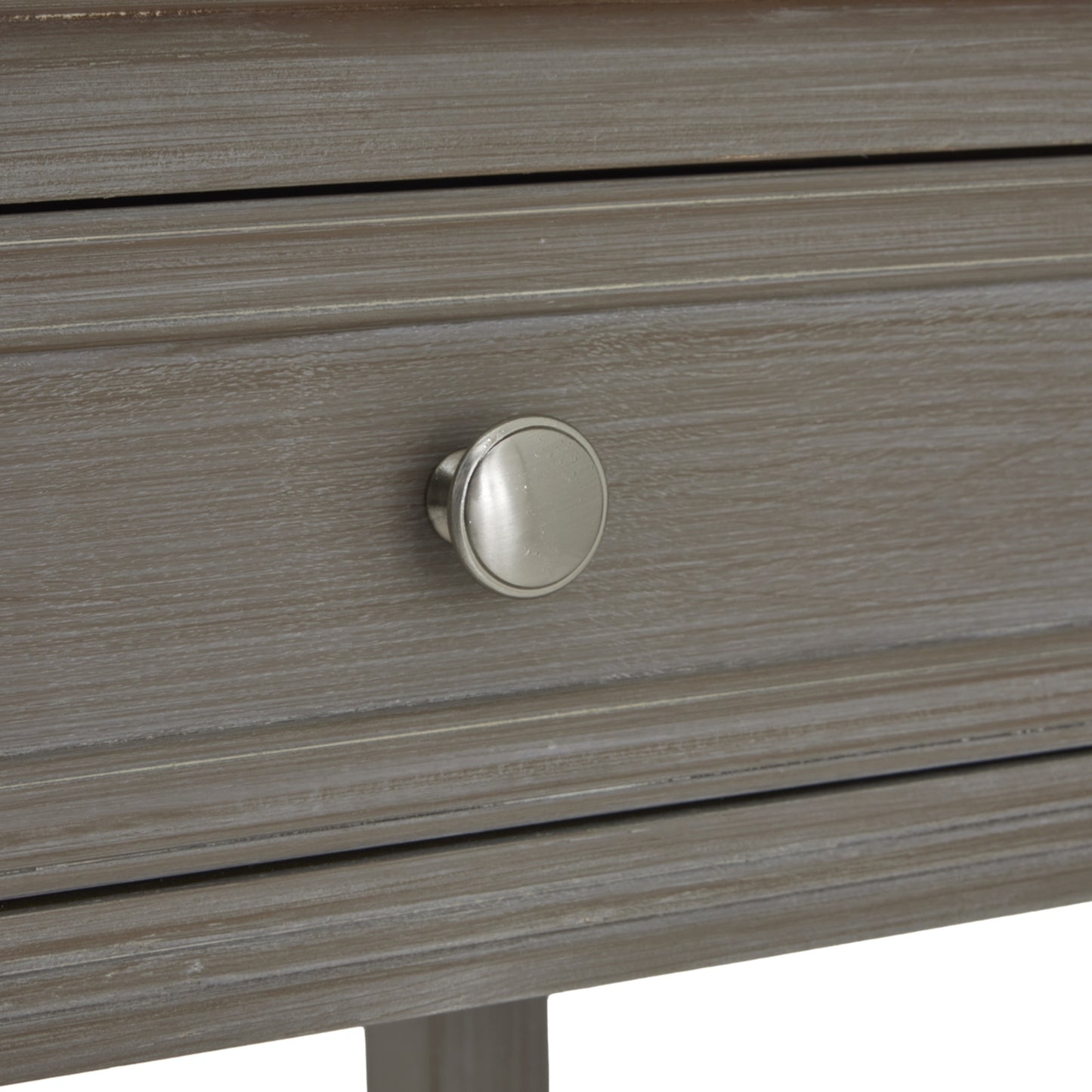 	Hill Interiors Serene Collection grey wooden console table in a modern hallway setting