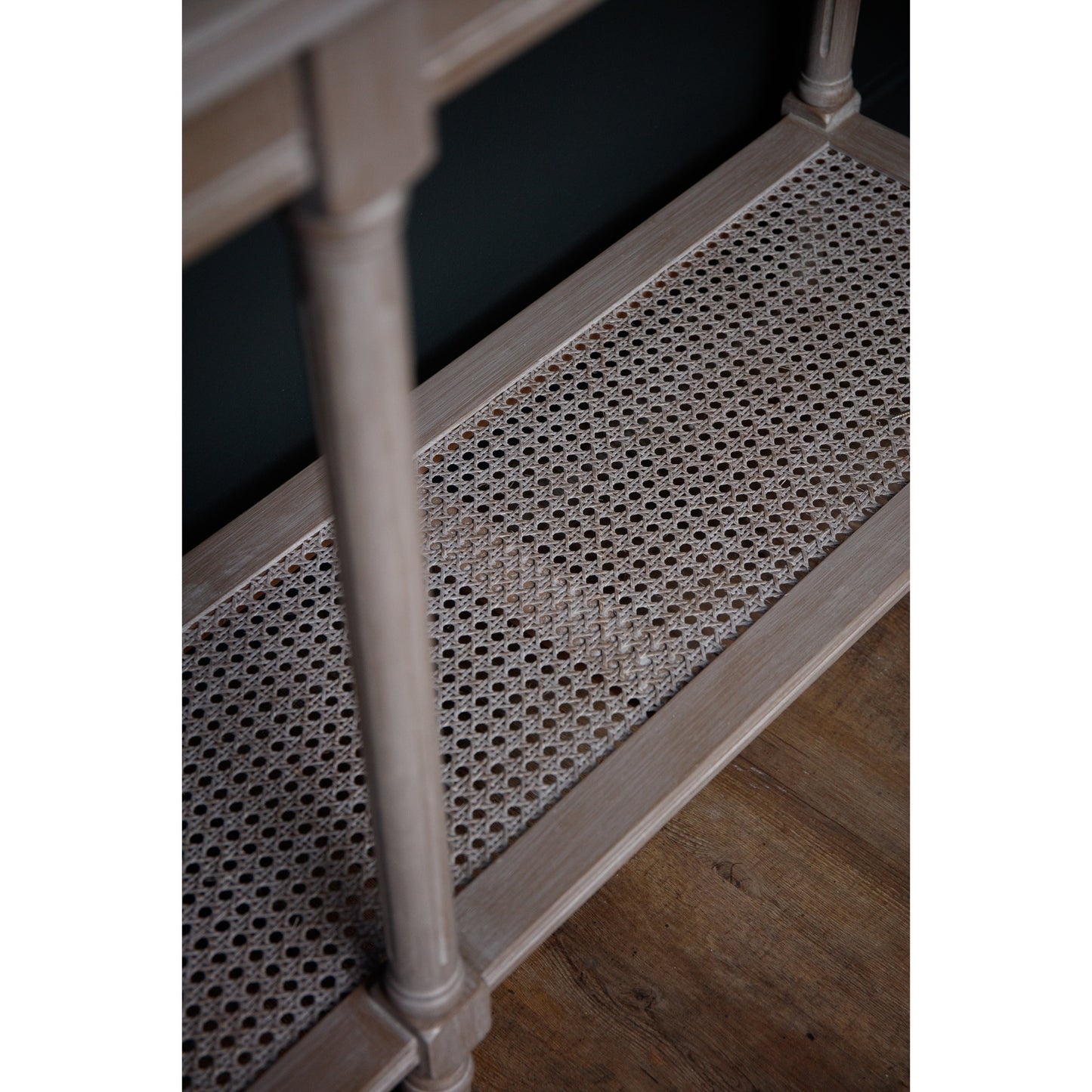 Hill Interiors Serene Rattan Collection large console table from above showing the spacious tabletop