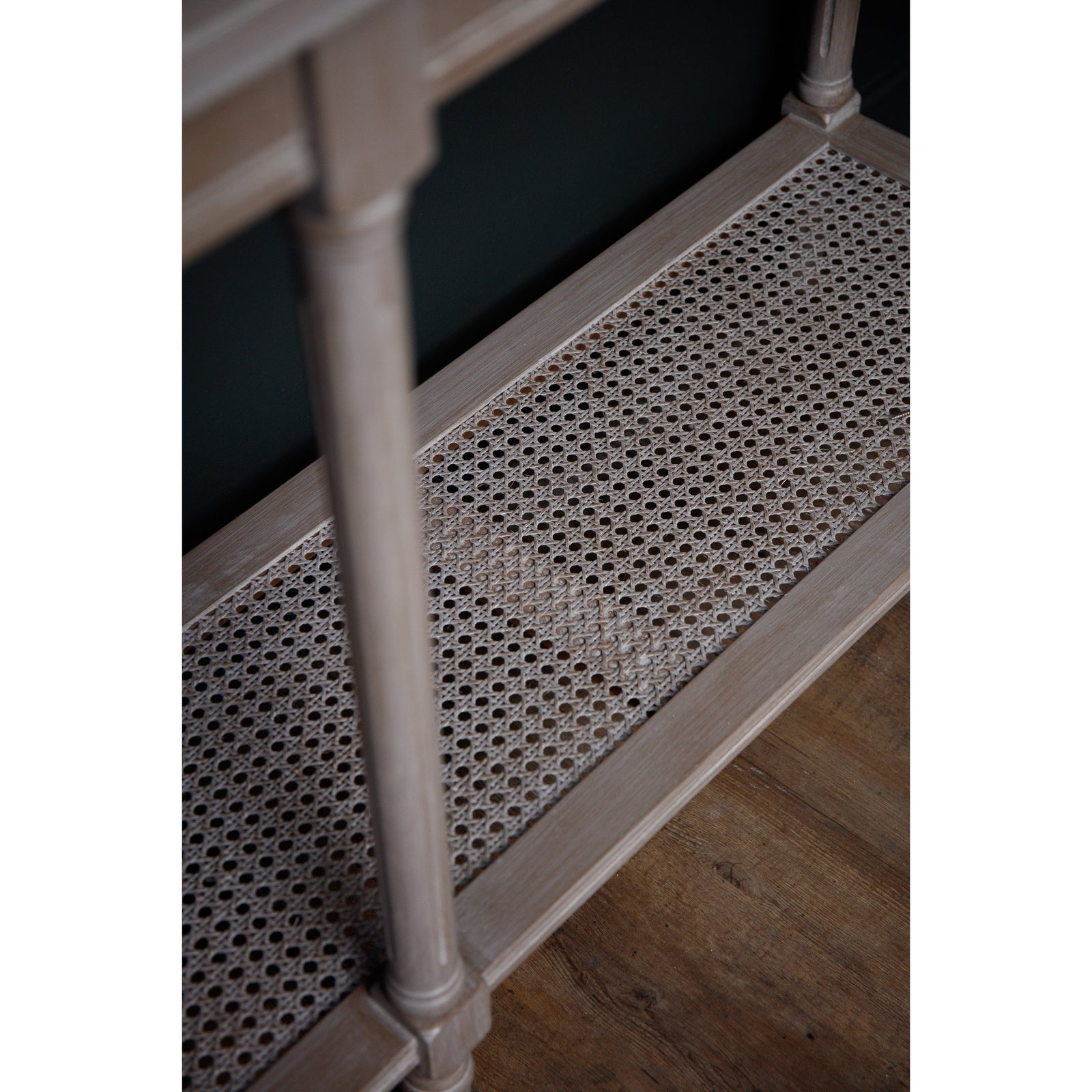 Hill Interiors Serene Rattan Collection large console table from above showing the spacious tabletop