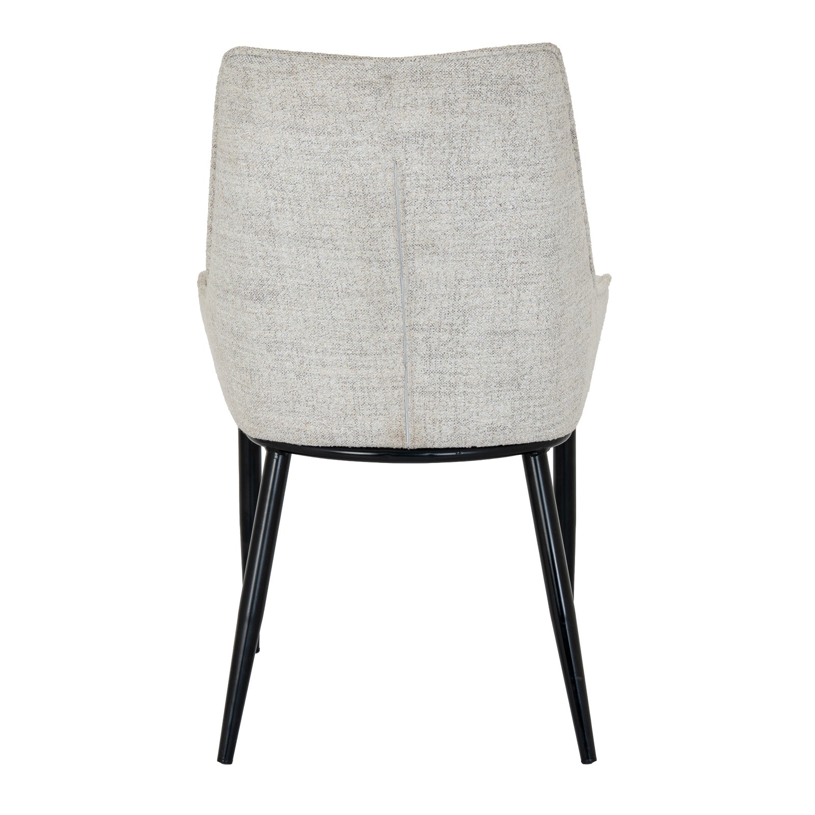 	Hill Interiors Zephra white dining chair in a modern dining room with wooden table and natural lighting