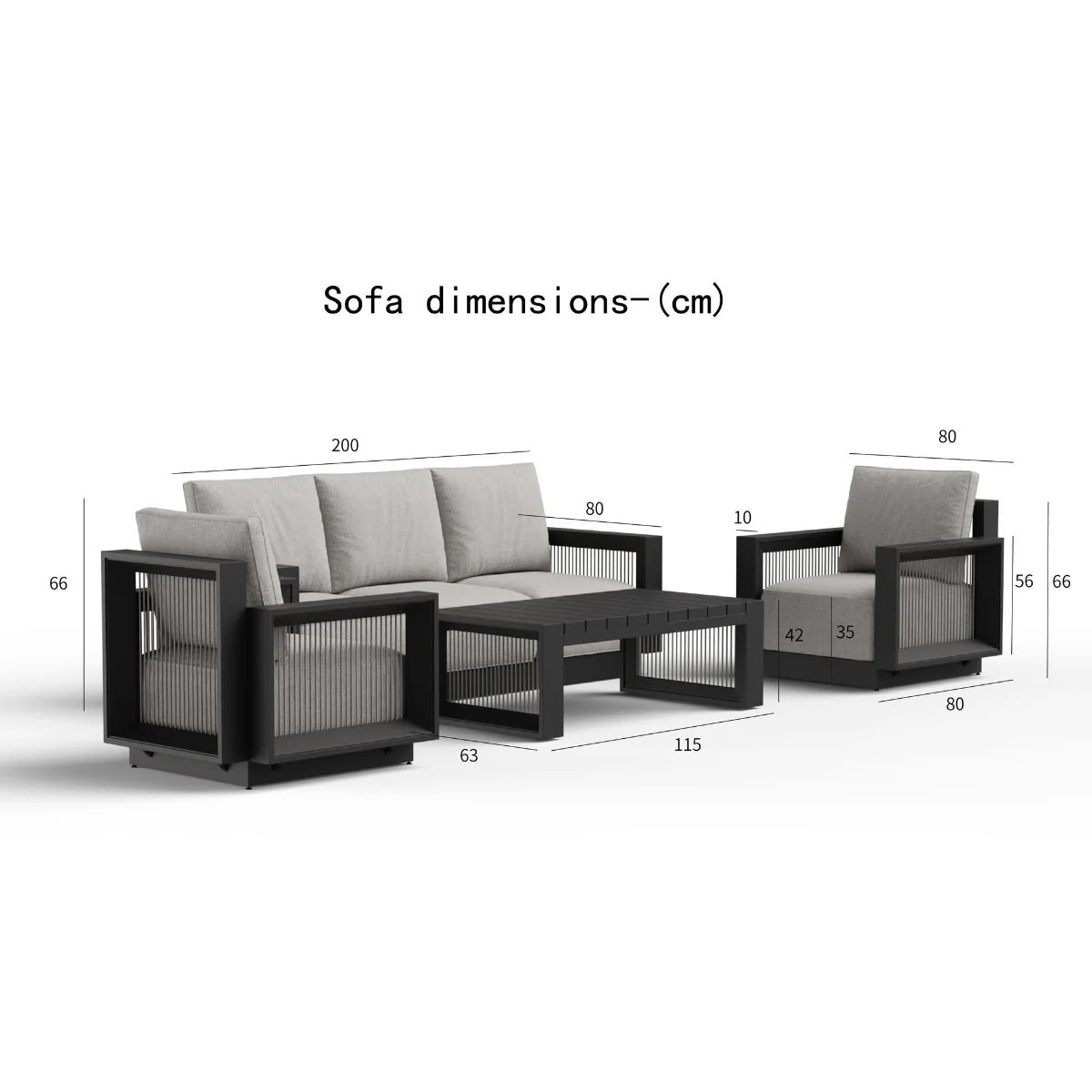 Furnish365 Ikos 5 seater outdoor lounge set with polyrattan wicker and aluminium frame in a modern garden setting