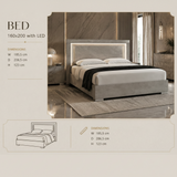 Italian design king bed – modern headboard with LED lighting for elegant bedrooms