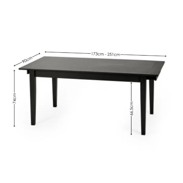 Knoxley Extending Dining Table – Black Oak – Contemporary Design with Smooth Extending Mechanism (Pre-order – May)