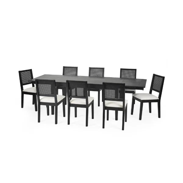Knoxley Extending Dining Table – Black Oak – Contemporary Design with Smooth Extending Mechanism (Pre-order – May)