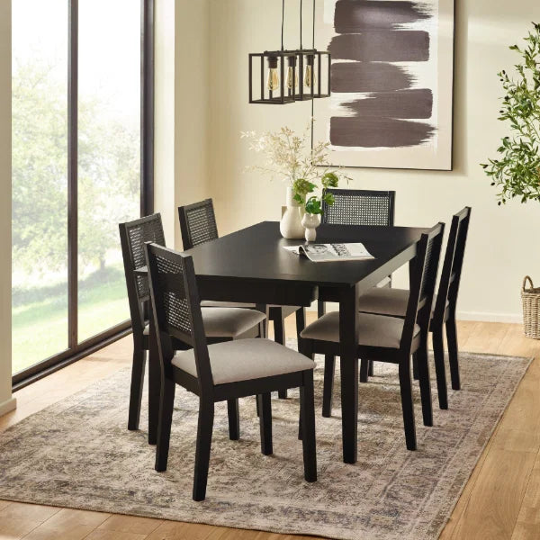 Knoxley Extending Dining Table – Black Oak – Contemporary Design with Smooth Extending Mechanism (Pre-order – May)