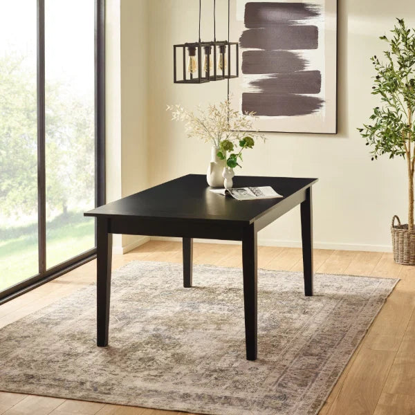 Knoxley Extending Dining Table – Black Oak – Contemporary Design with Smooth Extending Mechanism (Pre-order – May)