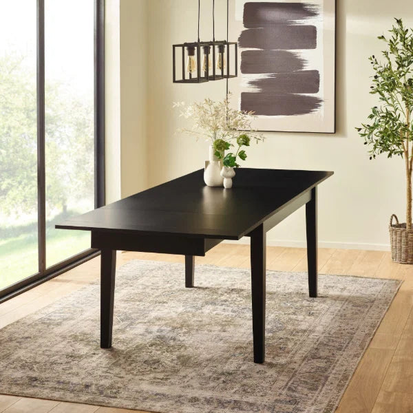 Knoxley Extending Dining Table – Black Oak – Contemporary Design with Smooth Extending Mechanism (Pre-order – May)