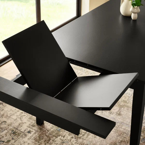 Knoxley Extending Dining Table – Black Oak – Contemporary Design with Smooth Extending Mechanism (Pre-order – May)