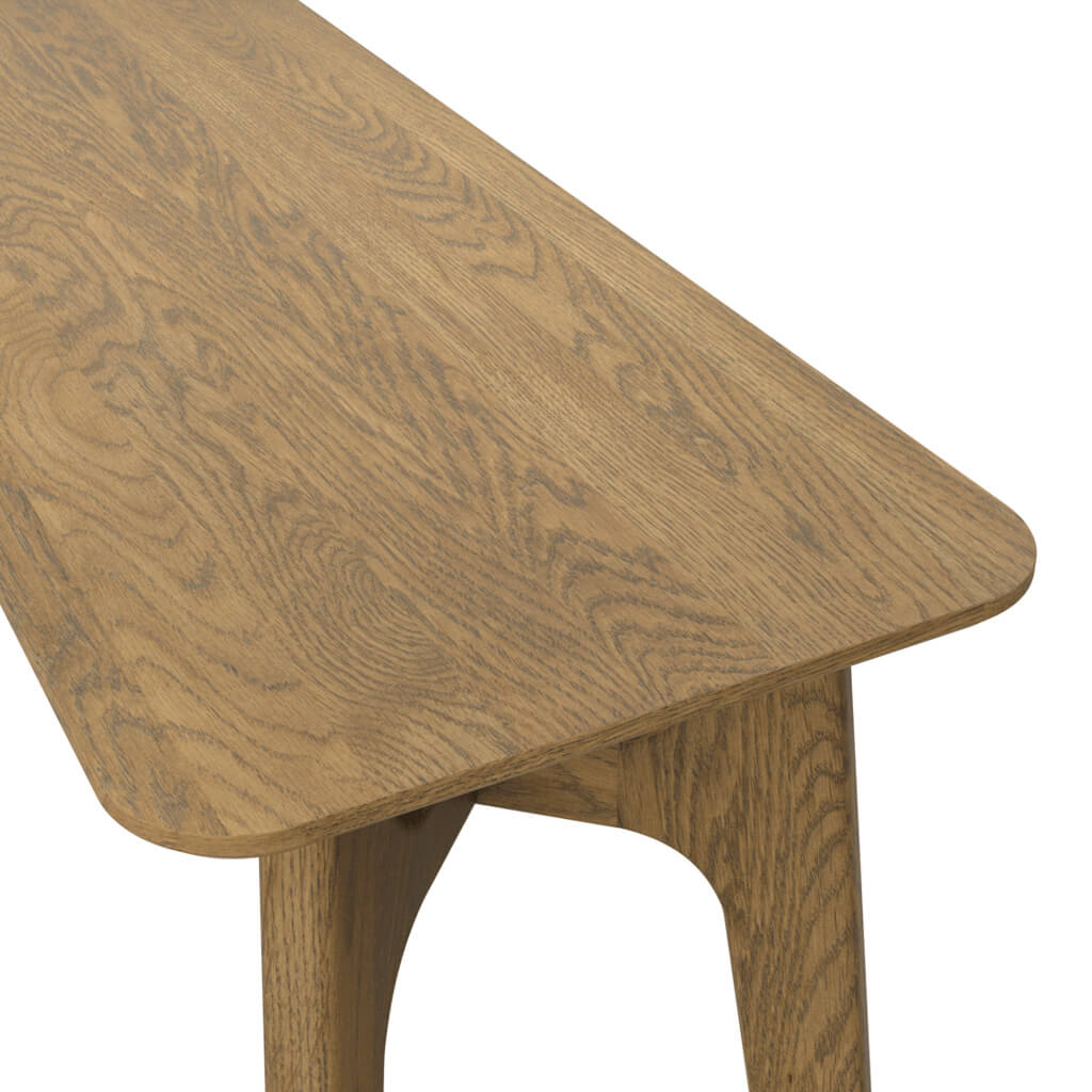 LPD Furniture Kitt smoked oak console table with solid oak frame in a modern hallway setting