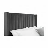 Langham Scalloped Headboard Storage Bed – Grey – Ottoman Base with Elegant Scalloped Design | Julian Bowen
