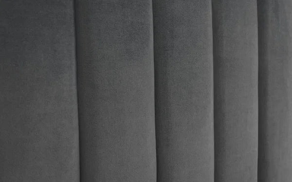 Langham Scalloped Headboard Storage Bed – Grey – Ottoman Base with Elegant Scalloped Design
