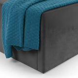 Langham Scalloped Headboard Storage Bed – Grey – Ottoman Base with Elegant Scalloped Design | Julian Bowen