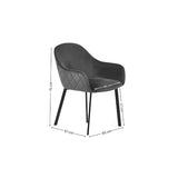 Lima set of 2 grey velvet dining chairs with diamond stitching in a modern dining room setting
