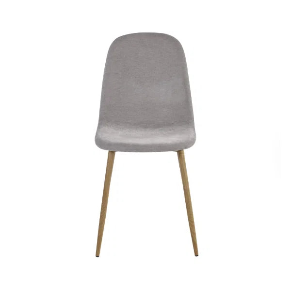 Lottie Set of 4 Linen Dining Chairs – Soft Chenille with Wood-Effect Legs | Julian Bowen