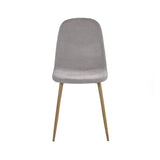 Lottie Set of 4 Linen Dining Chairs – Soft Chenille with Wood-Effect Legs | Julian Bowen