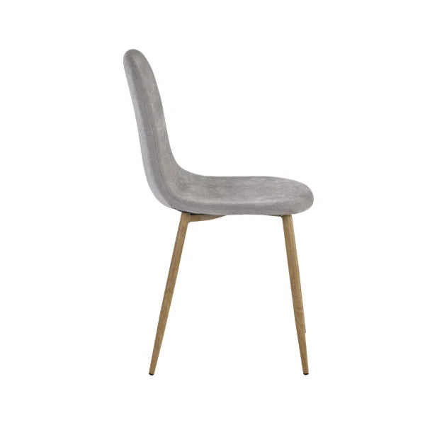 Lottie set of 4 linen chenille dining chairs in a modern dining room setting