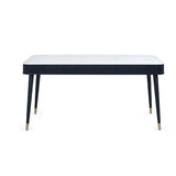 Louis Black Fluted Stone Top Dining Table – Luxury Marble Effect with Gold Accents, Seats 4-6 | Julian Bowen