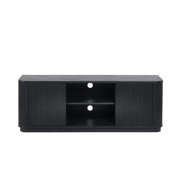Louis Black Fluted TV Unit – Striking Textured Panels – Fits TVs up to 65