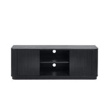 Louis Black Fluted TV Unit – Striking Textured Panels – Fits TVs up to 65 | Julian Bowen