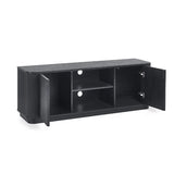 Louis Black Fluted TV Unit – Striking Textured Panels – Fits TVs up to 65 | Julian Bowen