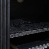 Louis Black Fluted TV Unit – Striking Textured Panels – Fits TVs up to 65 | Julian Bowen