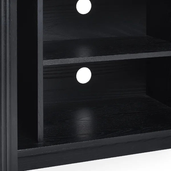 Louis Black Fluted TV Unit – Striking Textured Panels – Fits TVs up to 65