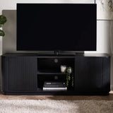 Louis Black Fluted TV Unit – Striking Textured Panels – Fits TVs up to 65 | Julian Bowen