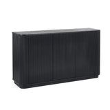 Louis Black Fluted Sideboard – Elegant Matt Black Finish with Push-Touch Cupboards | Julian Bowen