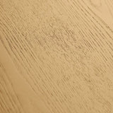 Louis fluted light oak round dining table in a contemporary dining room setting