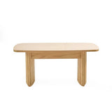 Louis fluted light oak compact coffee table in a modern living room setting