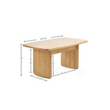 Louis fluted light oak compact coffee table in a modern living room setting