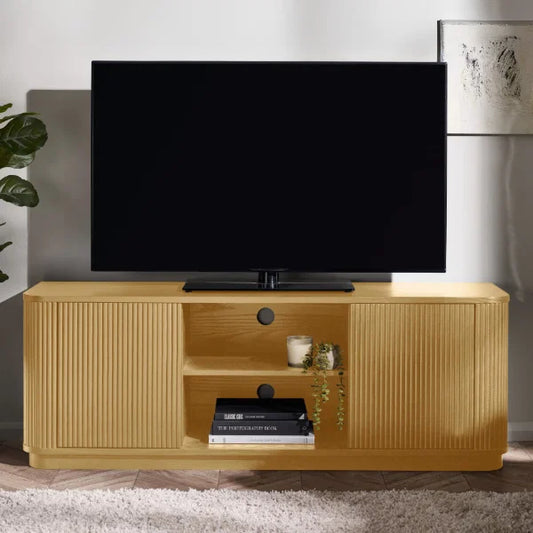 Louis Fluted TV Unit – Light Oak – Warm and Textured – Fits TVs up to 65"