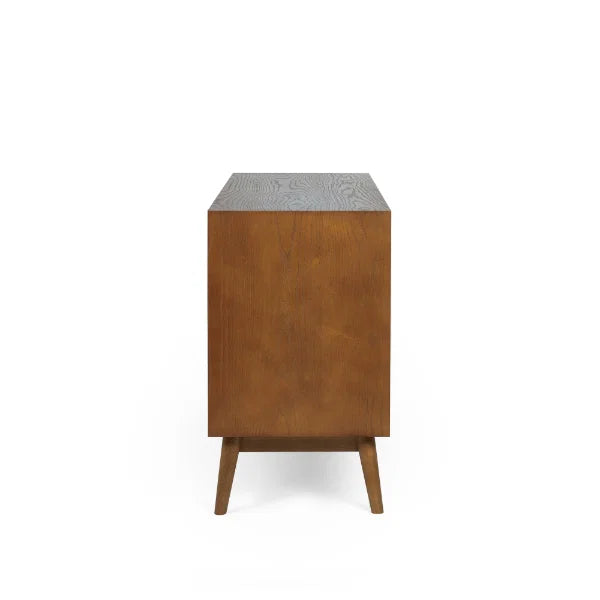 Lowry Large Sideboard – Oak – Retro-Inspired Design with Golden Knobs