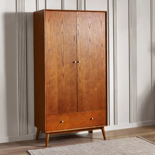 Lowry 2 Door Wardrobe – Oak – Classic Design with Brushed Metal Handles