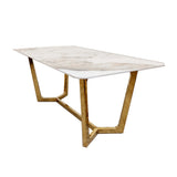 Furnish365 Lucien chrome dining table with polar white sintered stone top in a contemporary dining room setting