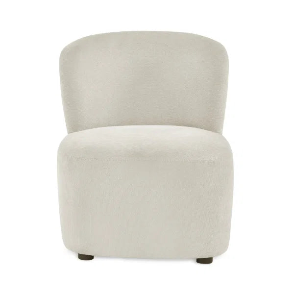 Lunetta dune beige chenille accent chair in a modern living room setting