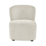 Lunetta dune beige chenille accent chair in a modern living room setting