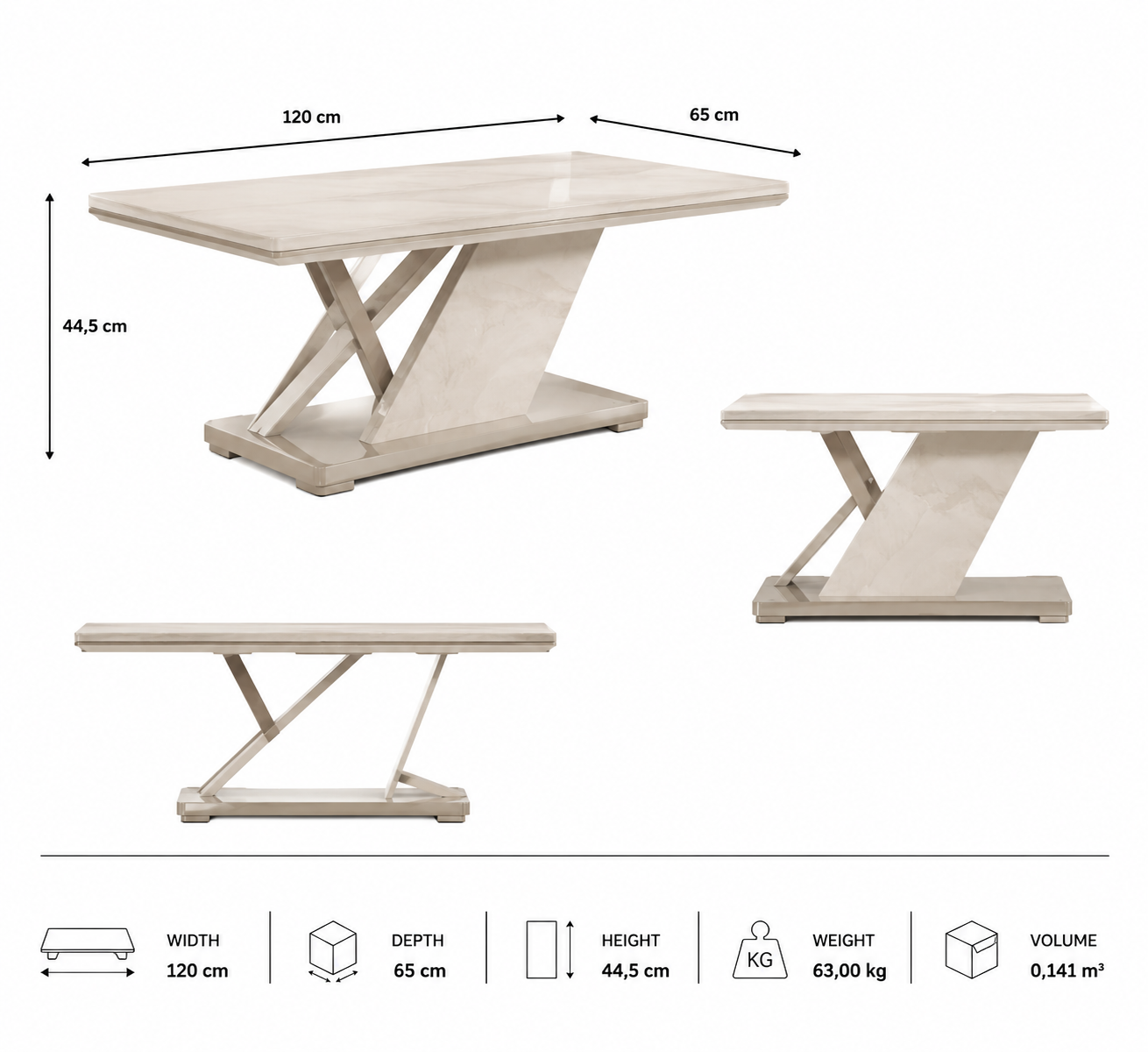Large coffee table – Italian design, spacious and sturdy for contemporary living rooms