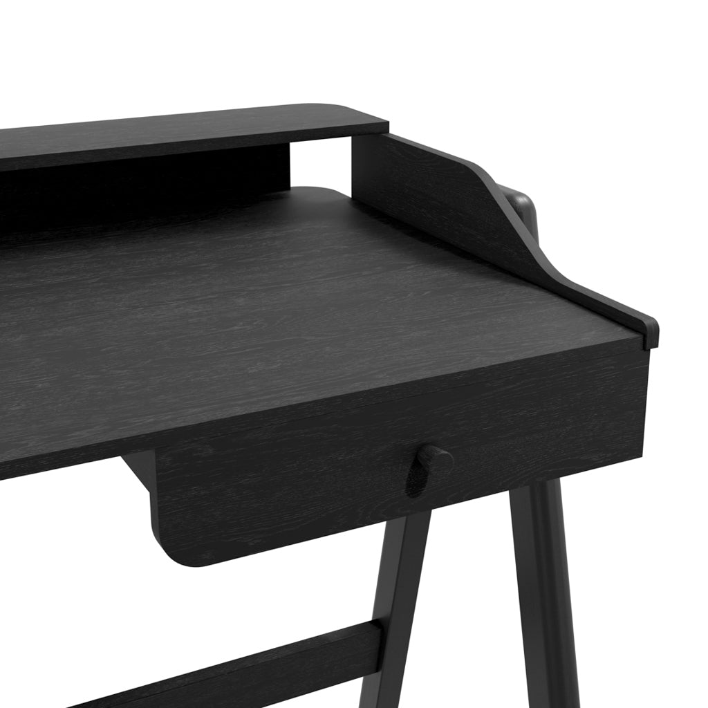 LPD Furniture Lark black matte desk with ash veneer in a modern home office setting