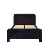 LPD Furniture Leonnie black upholstered king size bed in a modern bedroom setting