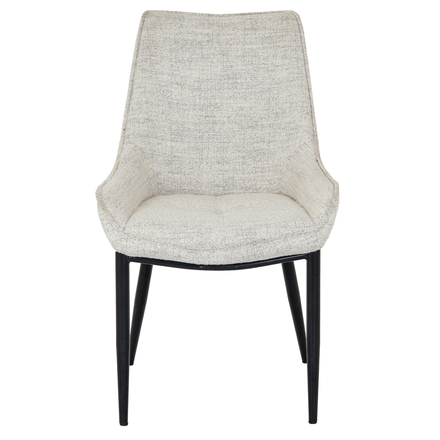 	Lifestyle view of Hill Interiors Zephra white dining chair in a stylish contemporary dining space