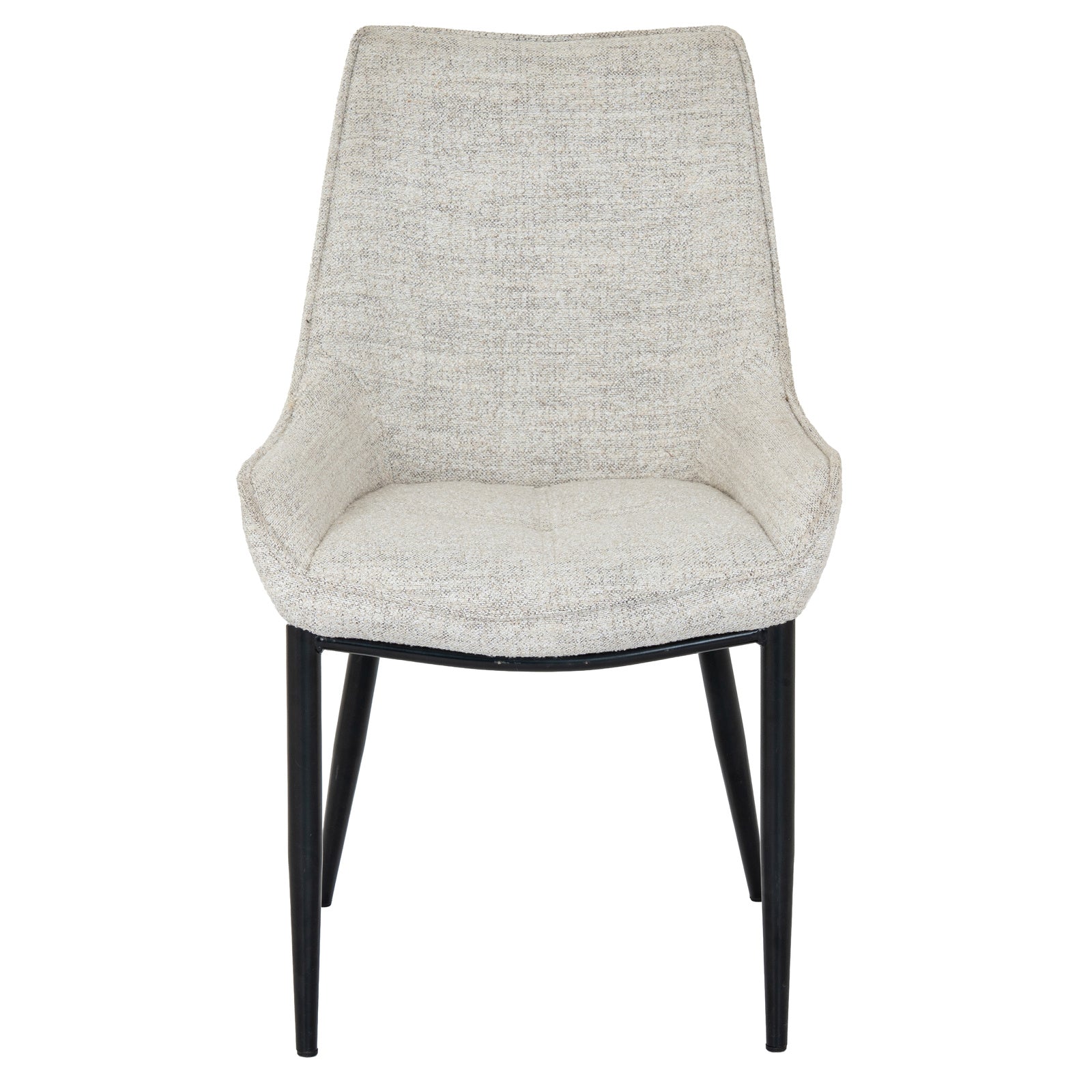 	Lifestyle view of Hill Interiors Zephra white dining chair in a stylish contemporary dining space