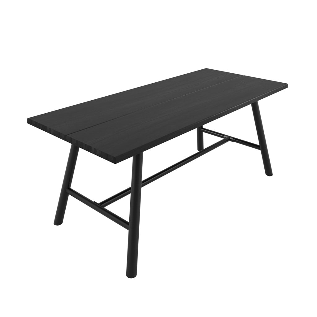 	LPD Furniture Louie black matte dining table with sleek minimalist design in a modern dining setting