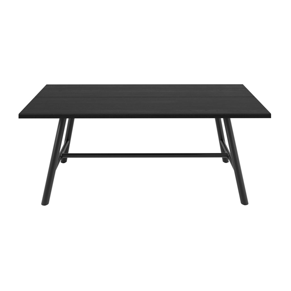 	LPD Furniture Louie black matte dining table with sleek minimalist design in a modern dining setting