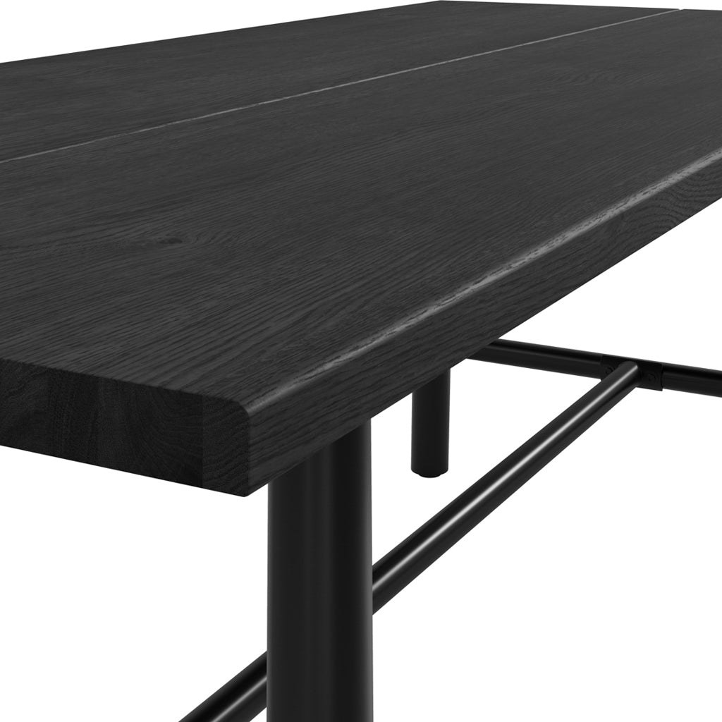 	LPD Furniture Louie black matte dining table with sleek minimalist design in a modern dining setting