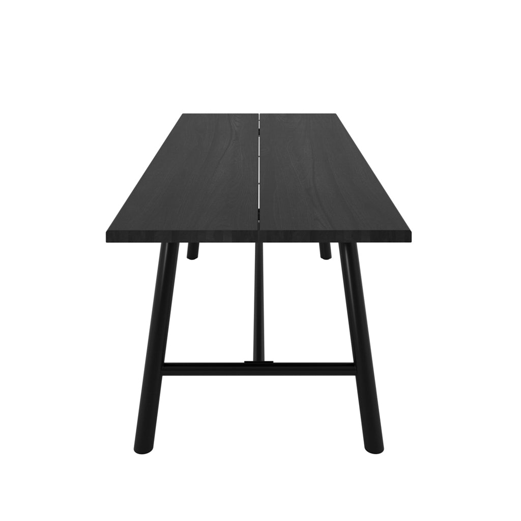 	LPD Furniture Louie black matte dining table with sleek minimalist design in a modern dining setting